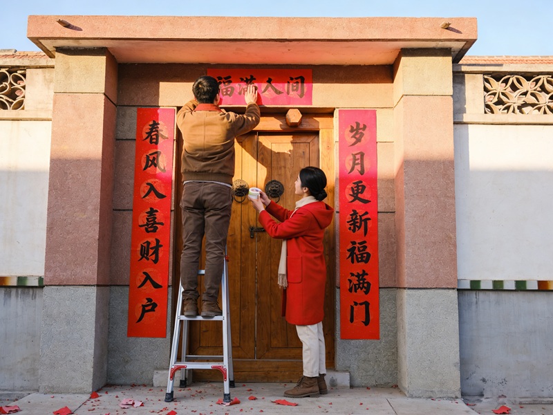 贴春联